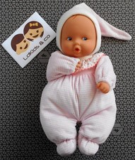 Doudou COROLLE POUPEE POUPON BABIPOUCE ROSE RAYE COEURS de 2013 - 28 cm - D1856