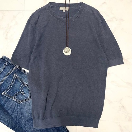 Pull col rond coton gris - pull,