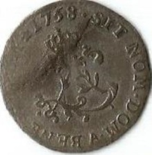 2 Sols Louis XV 1758 A.Rare monnaie pour les Colonies Américaines.