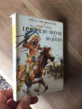 IDEAL BIBLIOTHEQUE + JAQUETTE JULES VERNE le tour du monde en 80 jours 1952 eo