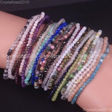 Pierres précieuses rondes à facettes naturelles 2mm 3mm 4mm, perles faites...