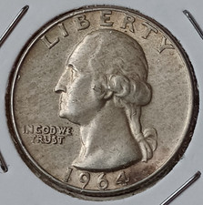  Quarter Dollar Liberty 1964 D - George Washington - ETATS-UNIS ARGENT !