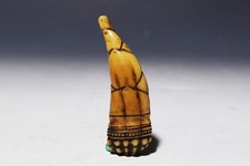 Ancien Netsuke japonais en bambou poussé (Takenoko) cerf Edo (1603-1868) du...