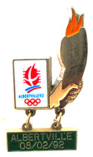 Pin's Pin - LA FLAMME OLYMPIQUE ALBERTVILLE 92 LE 08-02-92