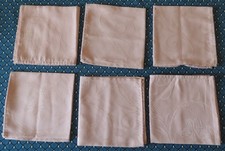 Lot 6 serviettes de table en tissu faux-uni  vieux rose