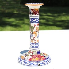 Bougeoir de table vintage en faïence de Gien modèle Pivoine