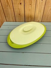 Plat Tupperware avec couvercle – Vert & Blanc – Idéal cuisson & service