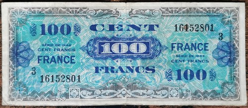 Billet 100 francs 1944 france - francs,