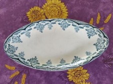 Ravier ancien Terre de Fer Choisy le Roi HB et Cie Service Bordeaux Floral Bleu