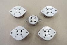 five vintage socket Ceramic 4pin U4A Base Tube valve Socket for 300B 572B 811A