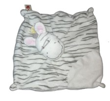 Doudou plat Zebre Ane gris