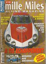 MILLE MILES 39 ALPINE A110 1600 S ECURIE ECHAPPEMENT R5 ALPINE TURBO A310 V6