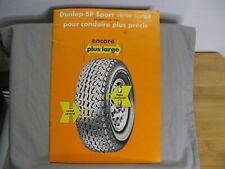 Rare Brochure d'information pneus Dunlop SP Sport série large Année 70