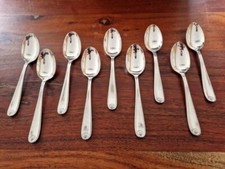 Christofle Série 9 petites cuillères café modèle Marot en métal argenté bérain