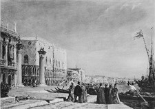 VENISE (de Felix Ziem) - Gravure d'art du 19e Grand Format