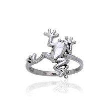 Adorable Frog Bague 925 Argent