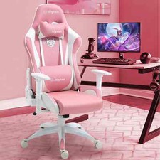 Chaise confort réglable de Gaming rose et blanche SIGTUA