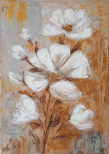 Soft white flowers elegance - white,