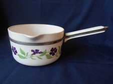 ANCIENNE CASSEROLE EN PORCELAINE A FEU ALUMINITE FRUGIER  DIAMETRE 13CM