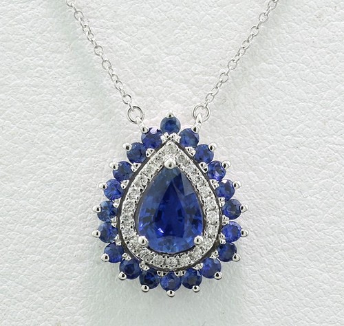 Pendentif saphir brillant - saphir,