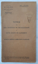 WWI 1914-1918 rare Notice ARTIFICES DE SIGNALISATION ET ENGINS DE LANCEMENT