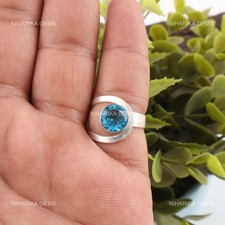 Rond Suisse Bleue Gemme Topaze