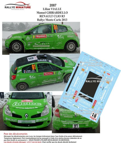 Decals ref 2087 renault - decals, 1/43