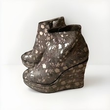 Fernando Pensato Bottines Compensées En Cuir Bronze