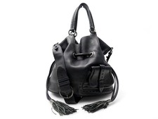 SAC A MAIN LANCEL PREMIER FLIRT EN CUIR GRAINE NOIR MM BANDOULIERE HAND BAG 750€