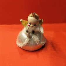ancienne boule de noël ange fils de soie vintage