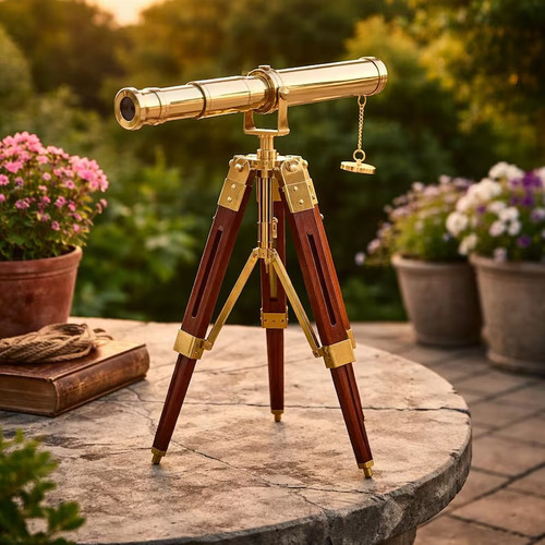 Ancien télescope laiton - ancien,