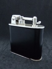 LANCEL Briquet de table plaqué argent et laque essence lighter petrol Feuerzeug