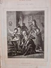 1874 MUSIQUE VIOLONCELLE CONTREBASSE LECON DE MUSIQUE ENFANT 1 JOURNAL ANCIEN