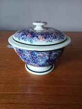 Pot Bol Bouillon Marbré Jaspé faïence XIXe Faïence Gien ? No Creil Sarreguemines
