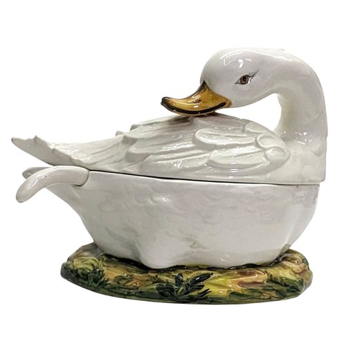 Soupière faïence cygne - soupière, au
