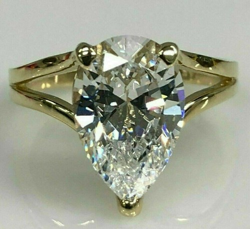 Bague solitaire taille poire