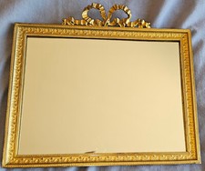 Miroir avec cadre métal ( laiton ) doré style Louis XVI à noeud Marie-Antoinette