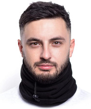 Tour de Cou Polaire Homme Femme Unisex, Masque Cache-Cou Élastique, Noir, Hiver