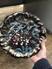 Assiette en faïence au poisson par « Delarue » Desvres 1950/60