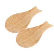  Lot de 2 repose-cuillères en bois pour cuisinière, support de spatule en bois,