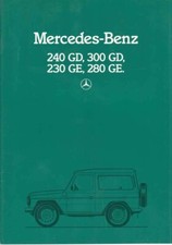 Catalogue Brochure Mercedes 230GE 280GE 240GD 300GD 10/1984 France