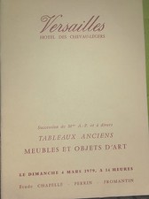 1979 catalogue de vente Versailles TABLEAUX ANCIENS OBJETS D' ART Succession 