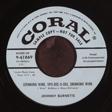 JOHNNY BURNETTE TRIO Single 7"