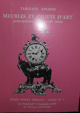 1975 CATALOGUE DE VENTE ILLUSTRE DROUOT MEUBLES ET OBJETS D ART TABLEAUX ANCIENS