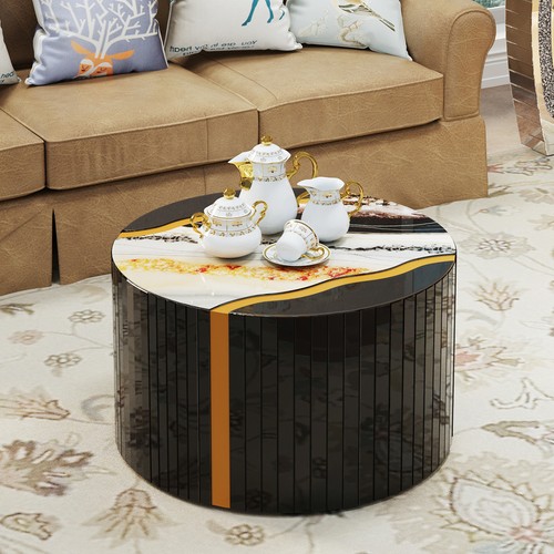 Round mirror coffee table - mirror,