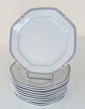 Z* Porcelaine de BAVIERE Schirnding * 12 assiettes dessert octogonales diam 19cm