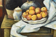 Huile sur toile d'après Paul Cézanne " Nature morte à la commode "