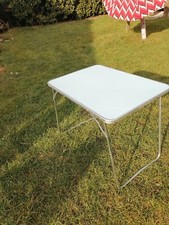 Table de camping 1960 pliant  formica bleu ciel