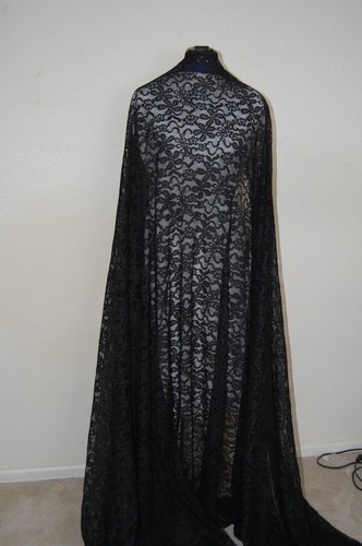 Delicate black lace floral - black,