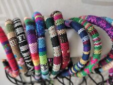 lot de 12 bracelets ronds en tissu, longueur réglable, mode été  CL6/3